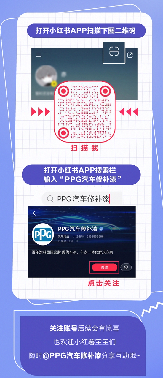 官宣！PPG汽车修补漆正式入驻小红书啦~