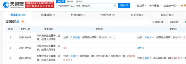 动了？拟清算关闭的中远关西天津公司发生高管变更