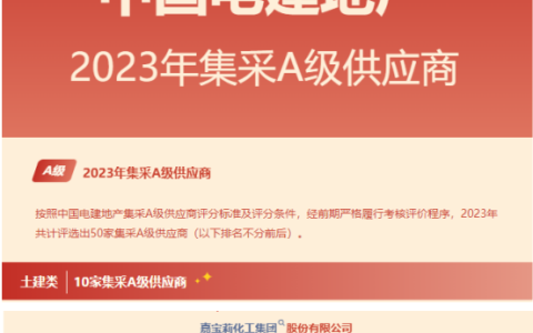 重磅央企评出50家集采A级供应商，嘉宝莉/固克/德爱威3家涂企上榜