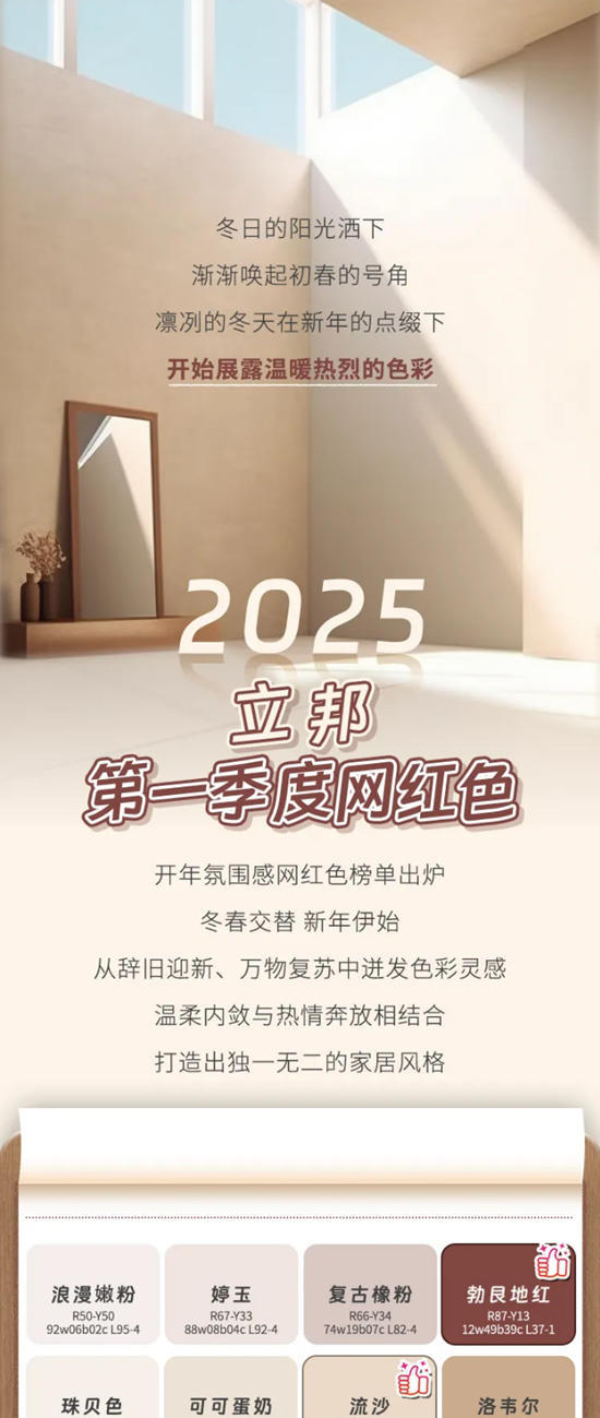 色彩趋势 | 立邦2025第一季度网红色已上线，开启新年新气象